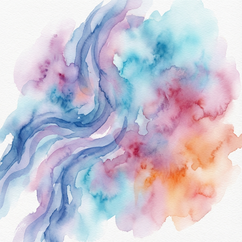 Abstract watercolor representing the convergence of structured code and fluid diffusion